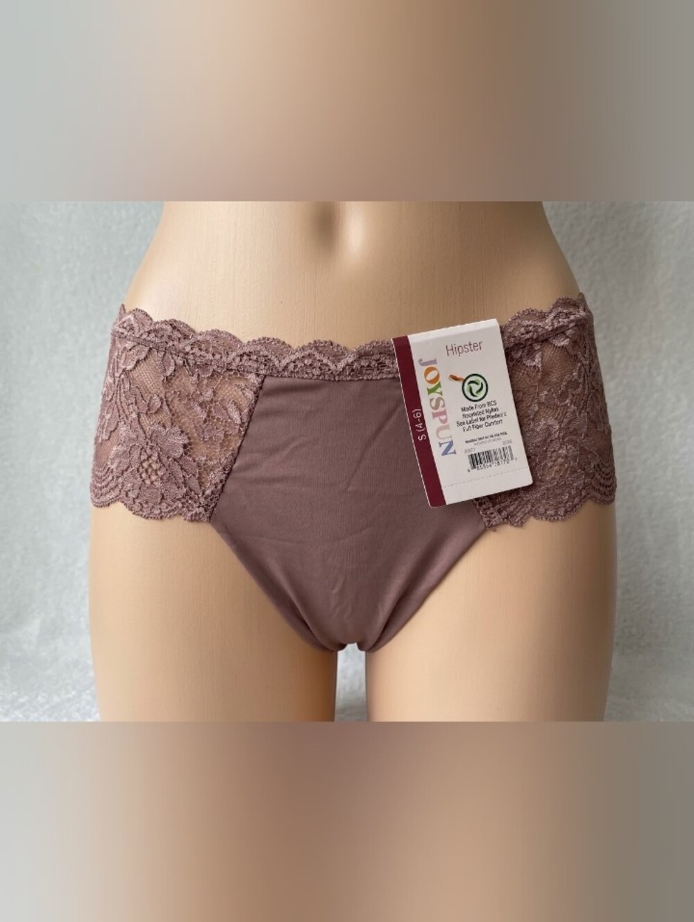 Lace-Trim Nylon Hipster Panty, Size S